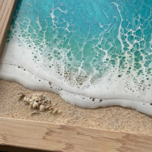 フォトフレーム付きでお手軽オーシャンアート レジン 海アート 2L判