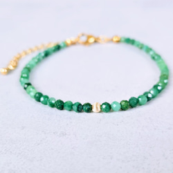 再販×15】SUS316L◇ブルーグラデーショントルマリンの極細ブレスレット