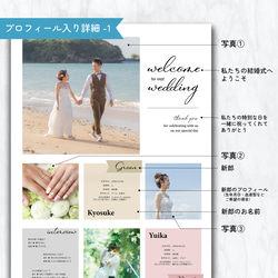 写真・プロフィール入りウェディング本格タペストリー / photo_square ★名入れ【結婚式 ウェルカムボード】 9枚目の画像