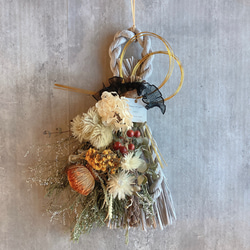 ドライフラワー しめ縄飾り スワッグ 2way しめ縄・しめ飾り atelier