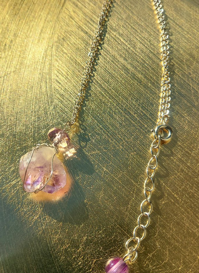 アメジストネックレス　（石からのメッセージ付き）