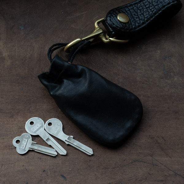 鹿革巾着　キーポーチ