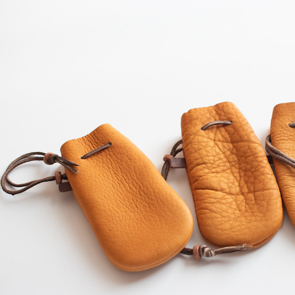 鹿革巾着　キーポーチ