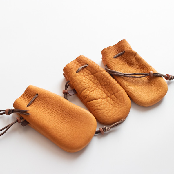 鹿革巾着　キーポーチ