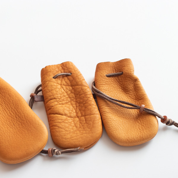 鹿革巾着　キーポーチ