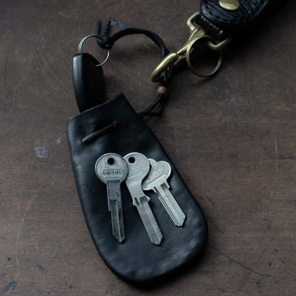 鹿革巾着　キーポーチ