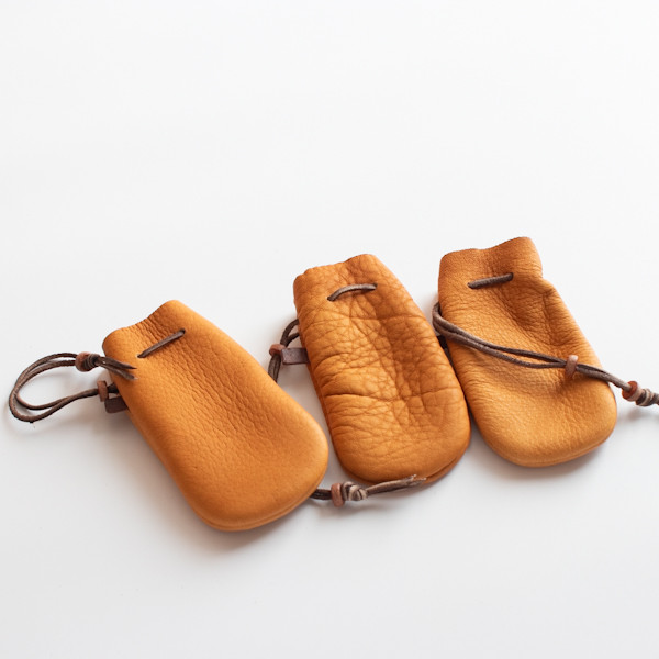 鹿革巾着　キーポーチ