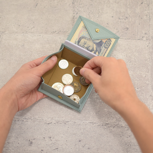 小物 AOIYA ワンアクションで全てにアクセス ボックス小銭入れを備えたコンパクト