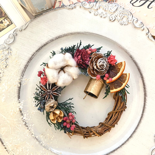 ミニクリスマスリース赤 クリスマス クリスマスリース ドアリース ドア