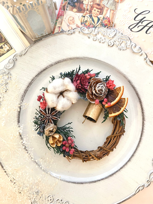 ミニクリスマスリース赤 クリスマス クリスマスリース ドアリース ドア