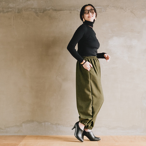 ウールライクのバルーンパンツ シャンブレーシャークスキン アラジン