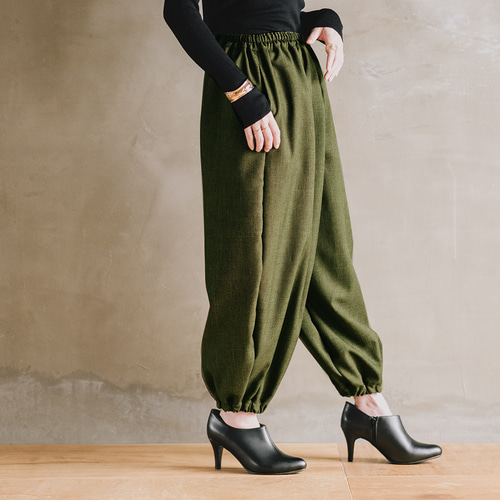 ウールライクのバルーンパンツ シャンブレーシャークスキン アラジン