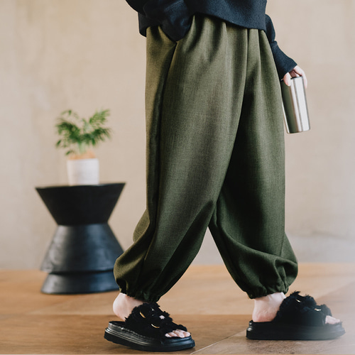 ウールライクのバルーンパンツ シャンブレーシャークスキン アラジン