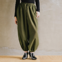 ウールライクのバルーンパンツ シャンブレーシャークスキン アラジン