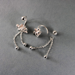 【MSP285】SV　揺れる　蓮のピアス／アレルギー対応／つけっぱなしOK／ねじ式ピアス　Silver925 3枚目の画像