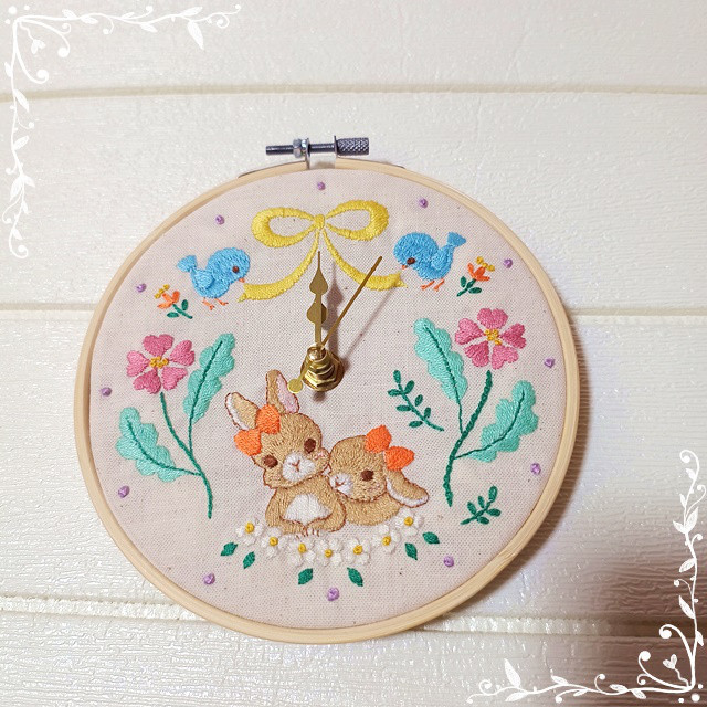 【2025春夏新色】 ヴィンテージ　手刺繍　うさぎのフィレレース【sa445】 アンティーク雑貨