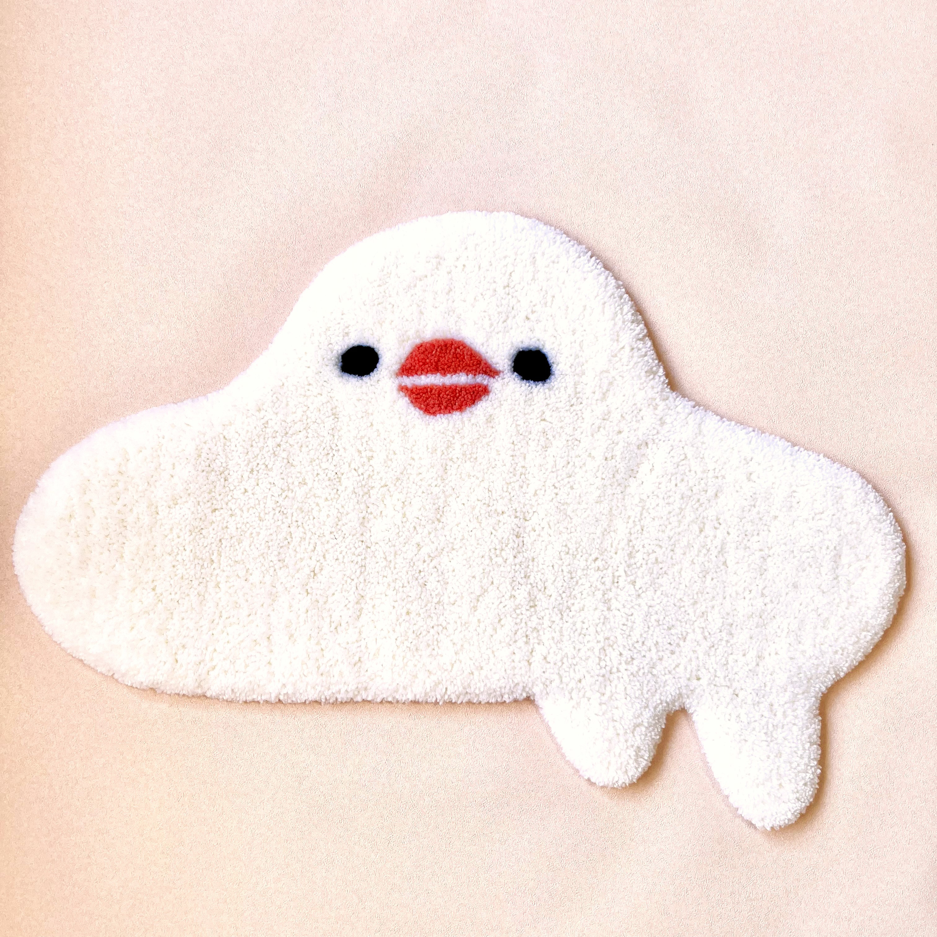 とけちゃった小鳥ラグ【文鳥】