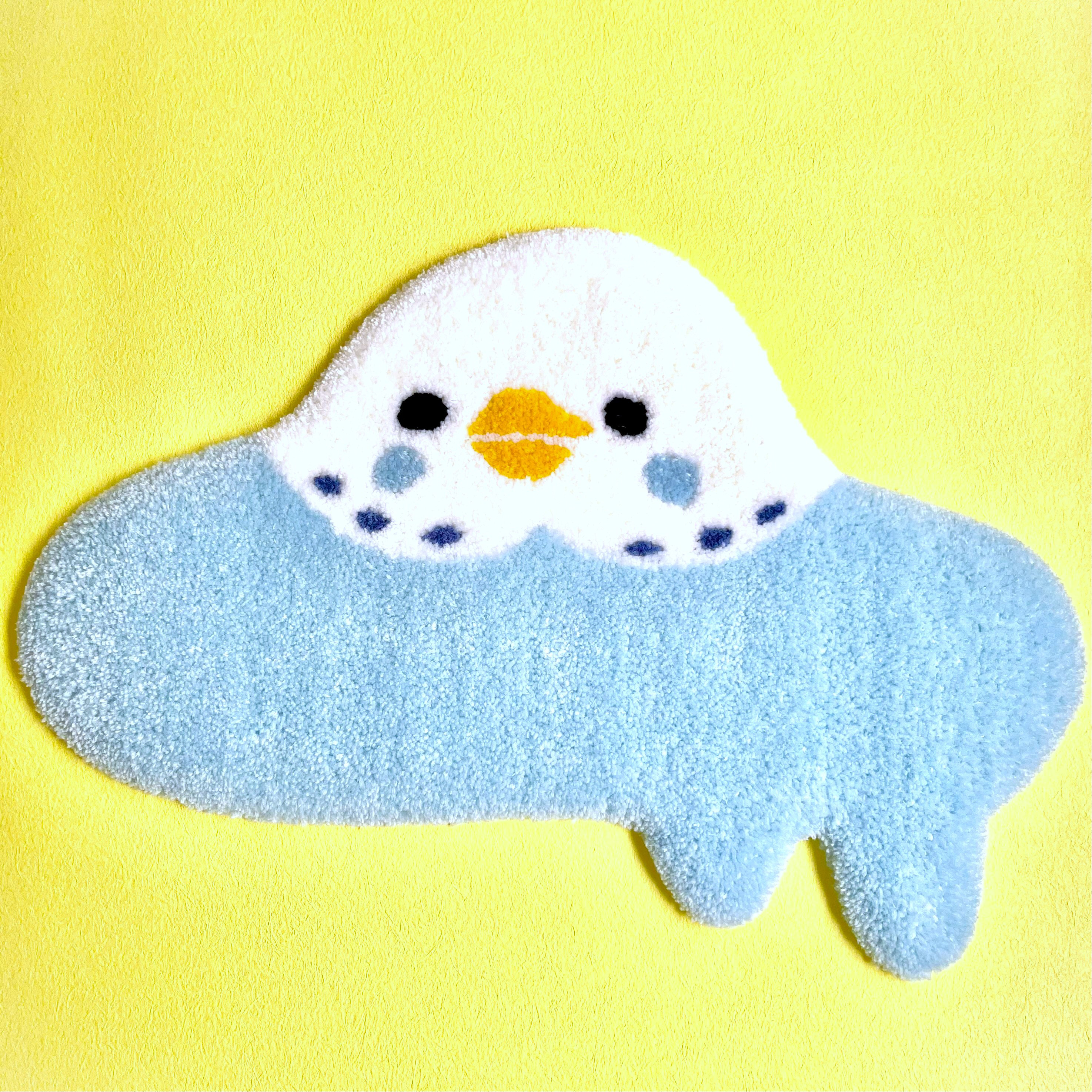 とけちゃった小鳥ラグ【セキセイインコ】