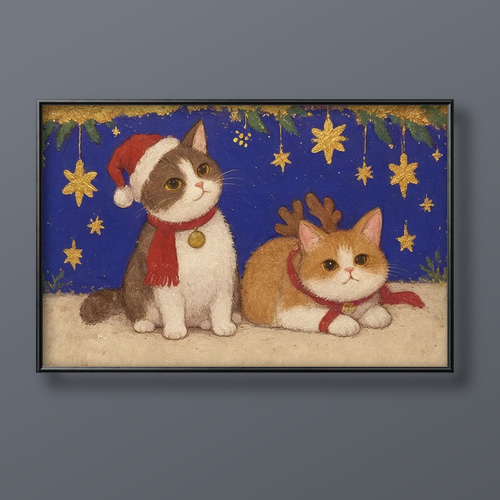 絵画。原画【クリスマスを迎えて可愛い熊ちゃん】 クマの油絵 オリジナル グリズリー クマの絵画 赤ちゃんの部屋の