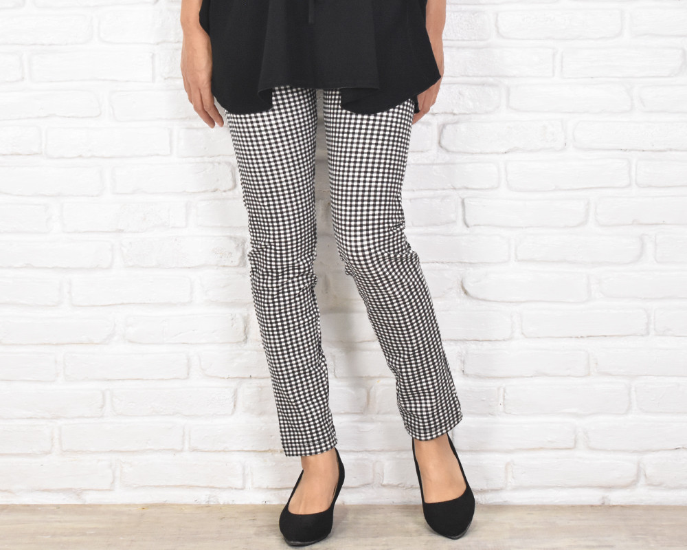 killremote チェックロングパンツ 大きいサイズ】極上の穿き心地！ギンガムチェック柄のスキニー