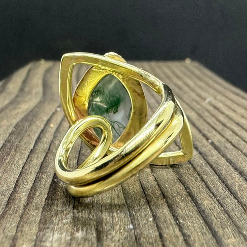 モスアゲート リング 9号