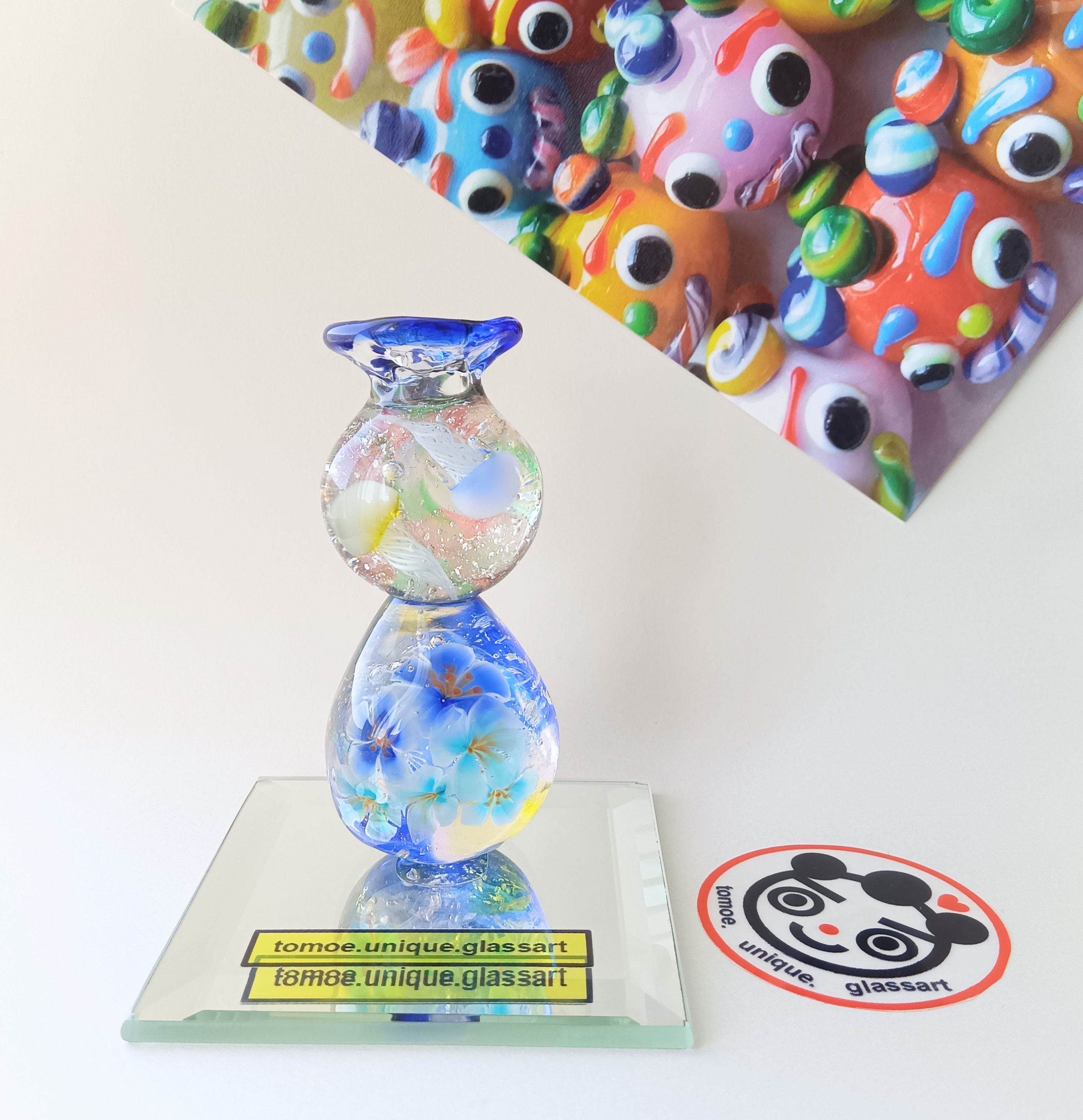 ガラスのくらげとお花のオブジェ