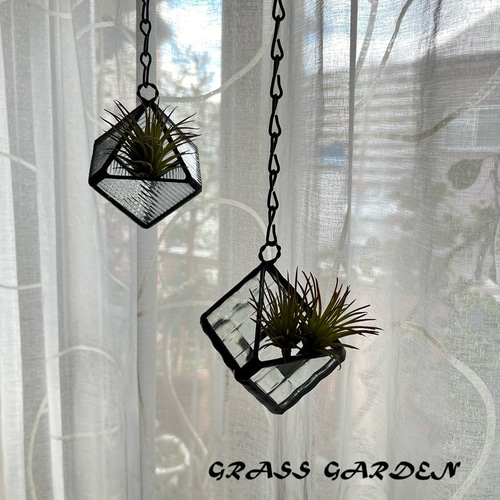 ステンドグラス テラリウム(吊るしタイプ) 一輪挿し・花瓶・花器 Grass