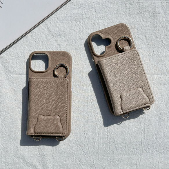 送関込【Harper & Blake】カード収納ミラー付スマホケース /動物 送関込【Harper & Blake】カード収納ミラー付スマホケース /プー