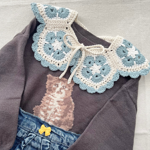 受注制作⌇手編みのつけ襟スタイ⸝⋆ スタイ・よだれかけ koguma