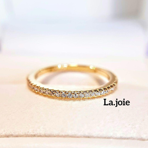 大人気‼️ GOLD モアサナイト フルエタニティ人工ダイヤ 1mm