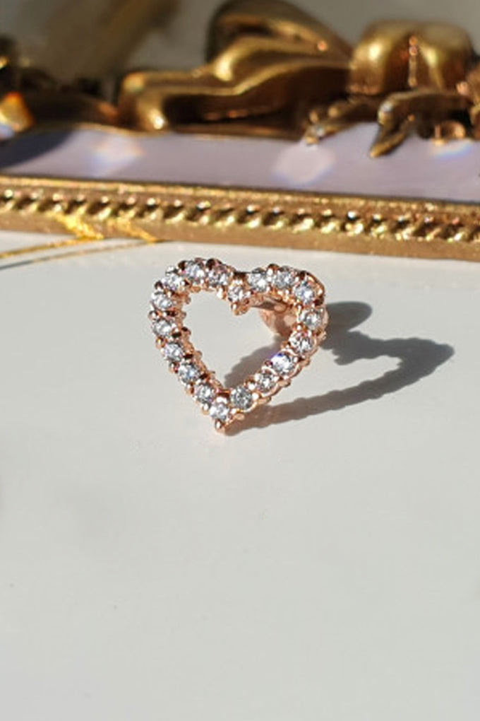 14K金 ゴールド ハート ヘリックス 軟骨 アンチトラガス アウター インナーコンク イヤリング ピアス ラブレット