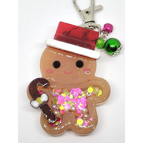 ハンドメイド ジンジャーマンシェイカーキーホルダー クリスマス