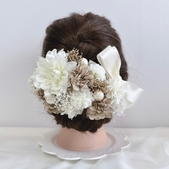 【数量限定】ヘッドドレス～ルリタマアザミのホワイトstyle～ 髪飾り 数量限定】ヘッドドレス～ルリタマアザミのホワイトstyle～ 髪飾り