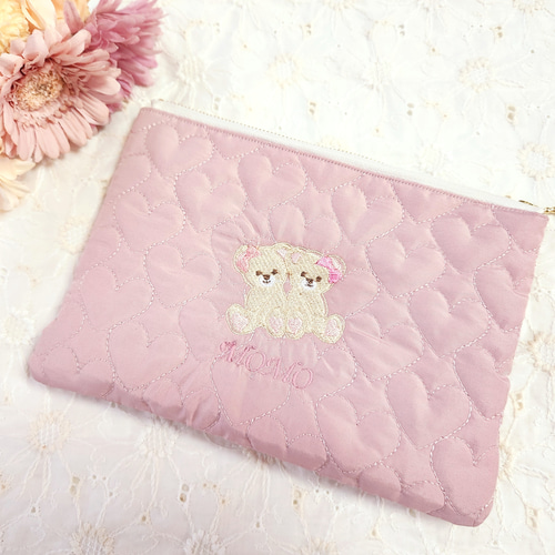 名入れ 名前入れ お名前刺繍 ハンドメイド ポーチ 母子手帳ケース 通帳