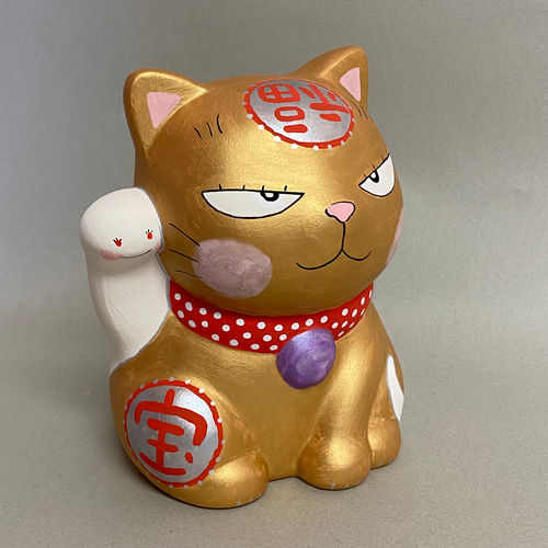干支招き猫（巳年） 立体・オブジェ 松風直美 通販｜Creema