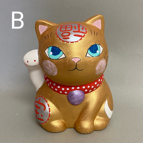 松風直美 手描き 招き猫 手描き 全新品
