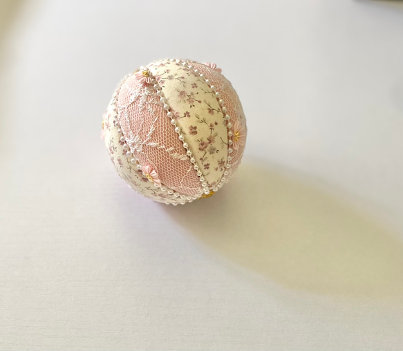 s☆木目込み　手鞠 つまみ細工 木目込み鞠 ピンク アートフラワー tumamikko 通販