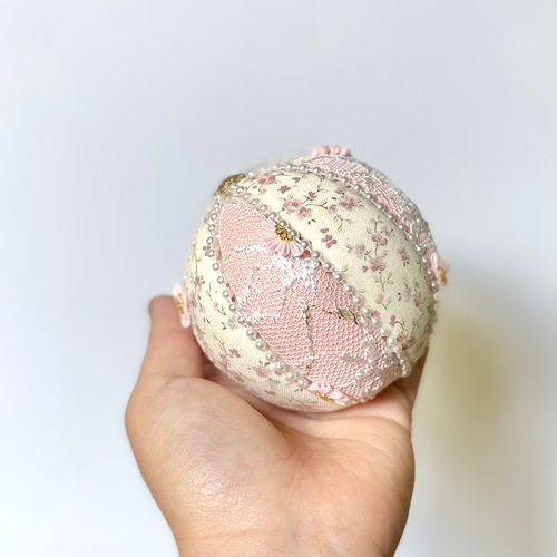 つまみ細工 木目込み鞠 ピンク アートフラワー tumamikko 通販