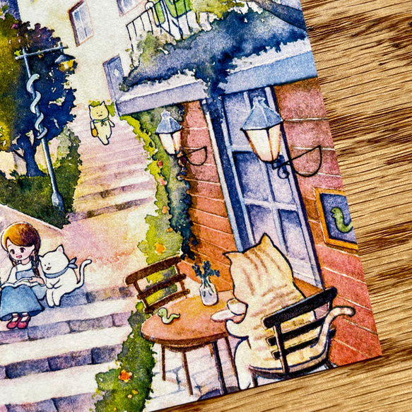 2025 年賀状　ポストカード　5枚入り　朝焼けが彩るヘビの街 7枚目の画像