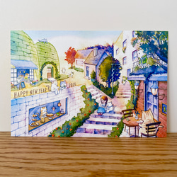 2025 年賀状　ポストカード　5枚入り　朝焼けが彩るヘビの街 2枚目の画像