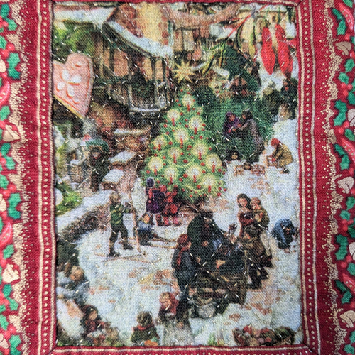 Xmasのタペストリー☆パッチワークキルトのタペストリー