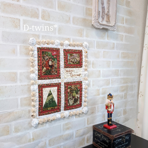 Xmasのタペストリー☆パッチワークキルトのタペストリー