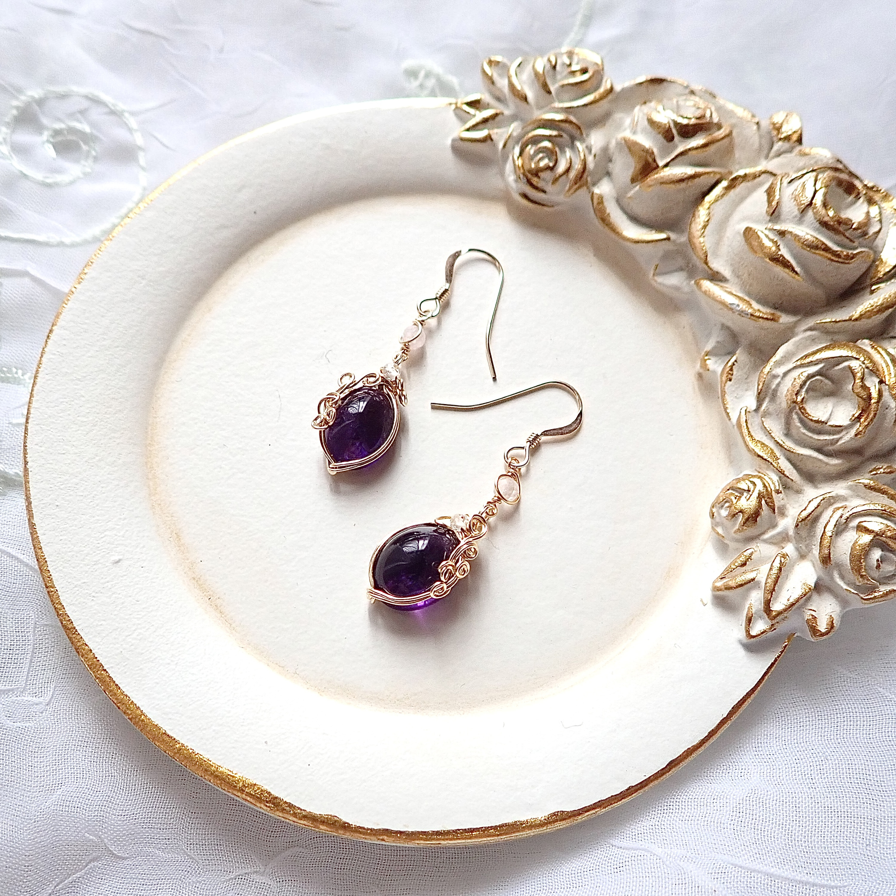 アメジストのピアス