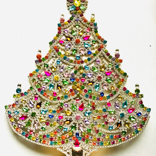 チェコガラス/ガラスツリー/カラフル/卓上ツリー/クリスマス/ライン