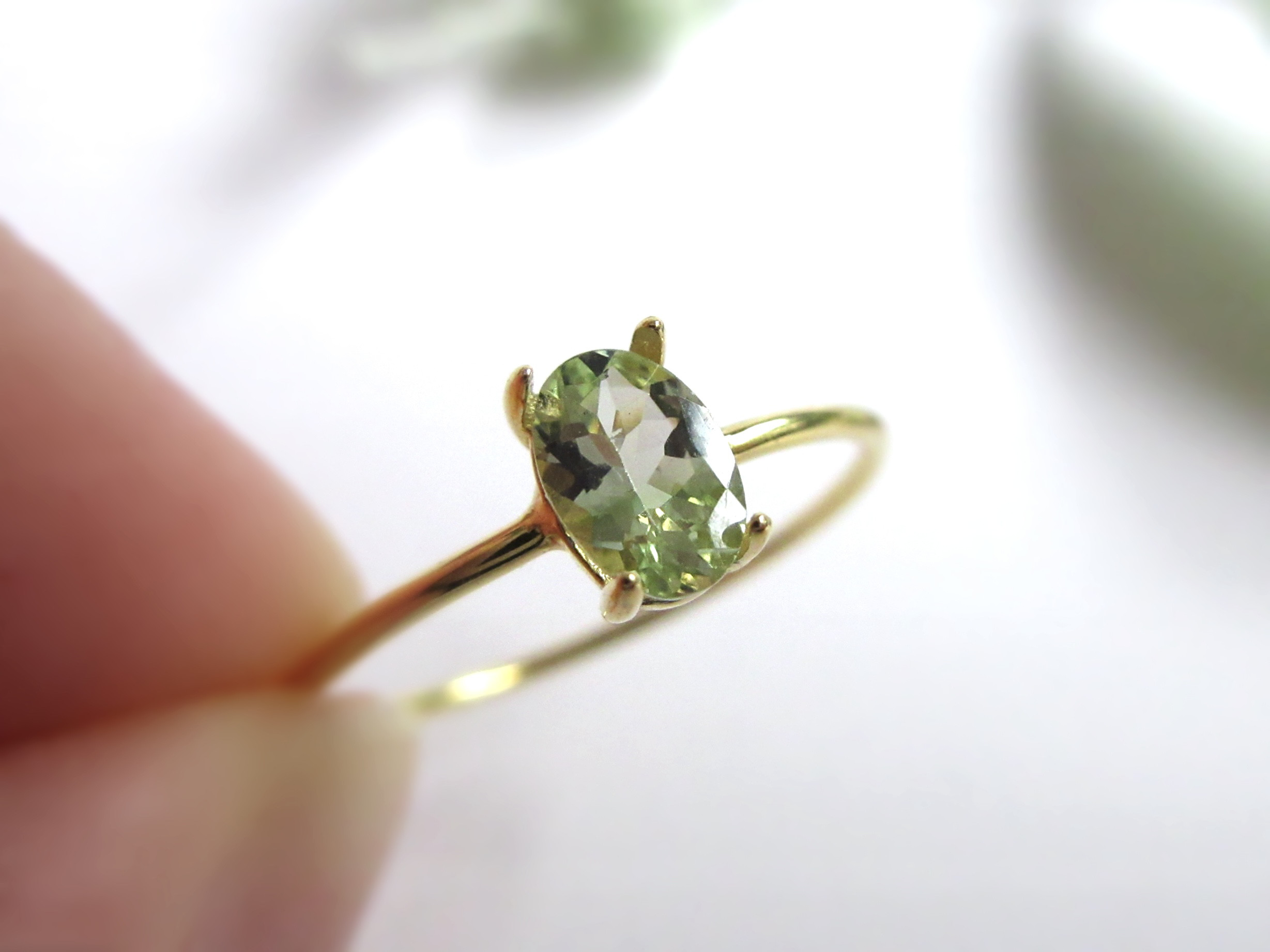 【1月の誕生石】6×4mm美粒タンザニア産「ミントガーネット」リング