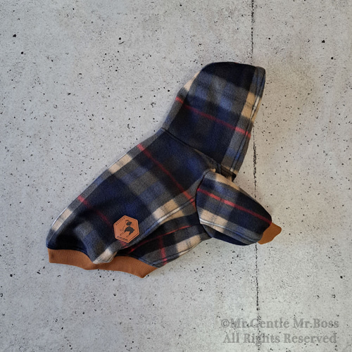 イギリス風 タータンチェック柄 フリース パーカー☆ 犬服 ペット服