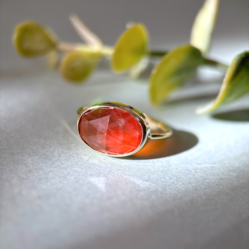 受注制作】ヘソナイトガーネット × ローズカットクォーツ ダブレット