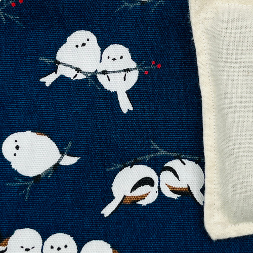 ○ネイビー シマエナガ ハンドメイド あずきカイロ ピンク ホットアイ  