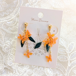 金木犀　オレンジ　秋　イヤリング　可愛い　おでかけ　デート　女子会　特別な日　 3枚目の画像