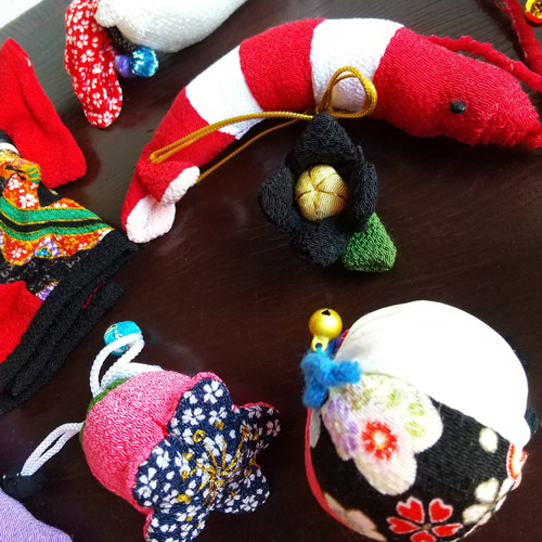 お正月飾り♪ちりめん細工10個セット和風インテリア年始年賀 しめ縄